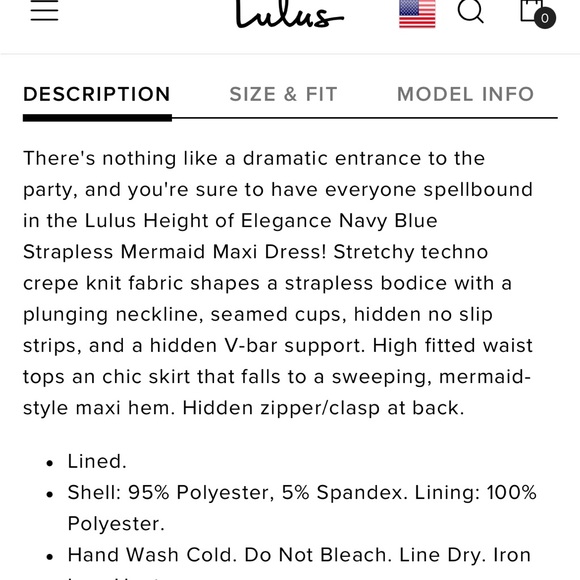 Royal Blue Mermaid Style Dress - Picture 2 of 5